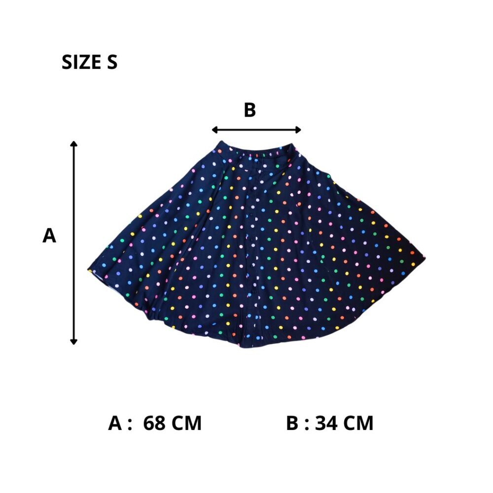 Collectif London Polka Dot Flared Skirt - Multicolor Retro Style, Size S (UK 10) - Picture 9 of 9